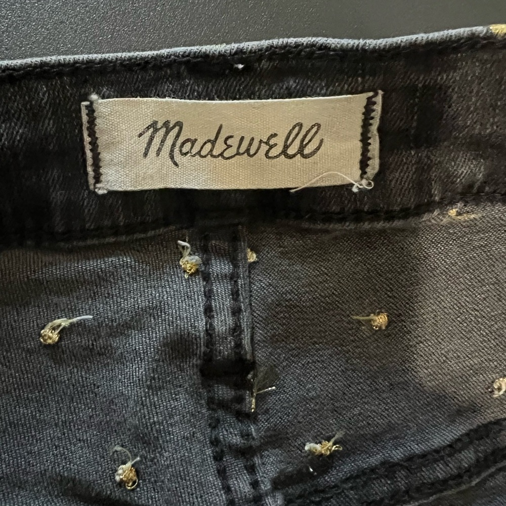 Madewell Gray Jeans with Gold Accents